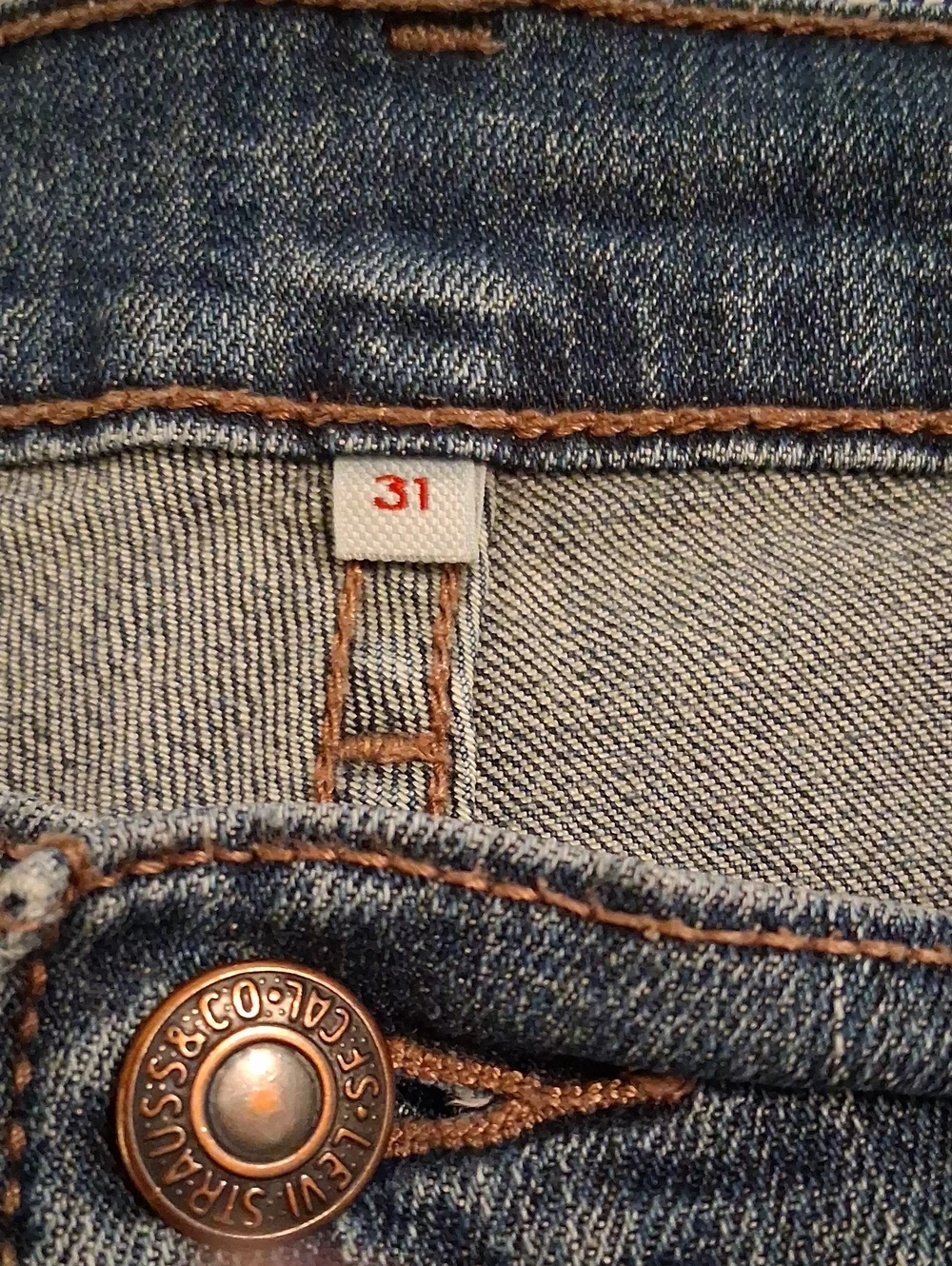 Levi Strauss-Ladies Jean Short-Dark Blue Washed-Size 31 W